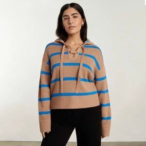 Everlane | Lace-Up Smock Sweater in Chestnut/Blue